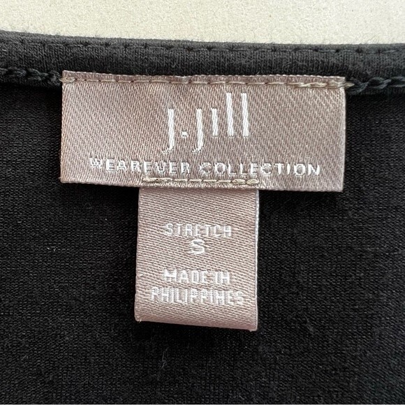 J.Jill Wearever Collection Stretch Midi Dress Jersey Knit Black Size S - Picture 6 of 12